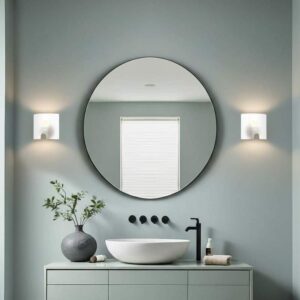 Hampton Bay Obsidian 8.5 in. 1-Light Brushed Nickel Wall Sconce w/ Frosted Shade