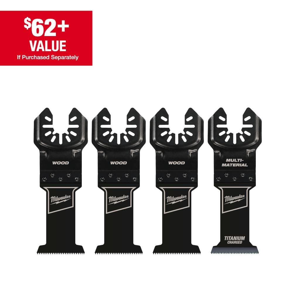 Milwaukee 49-25-1103W 1-3/8" Multi-Tool Oscillating Blade Set (4-Piece)