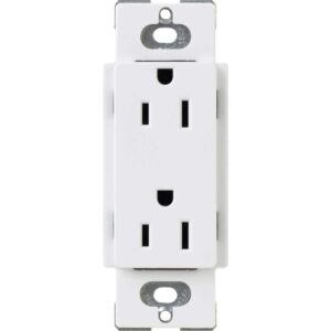 Lutron Claro 15 Amp Duplex Outlet, White (CAR-15-WH) (3-Pack)