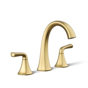 Kohler Sundae 8" Widespread Bathroom Faucet in Vibrant Brushed Moderne Brass