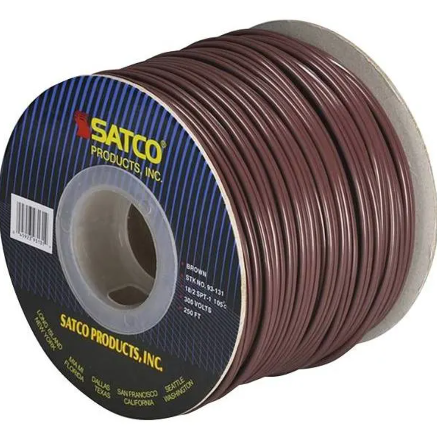 SATCO 250 Ft. 18/2 Brown Vinyl Lamp Zip Cord
