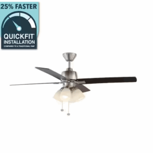 Hampton Bay Malone 54 in. LED Brushed Nickel Ceiling Fan with Light Kit