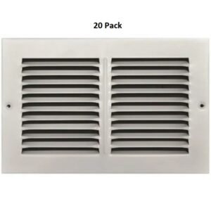 Truaire 10 In. X 6 In. White Stamped Return Air Grille (20-Pack)