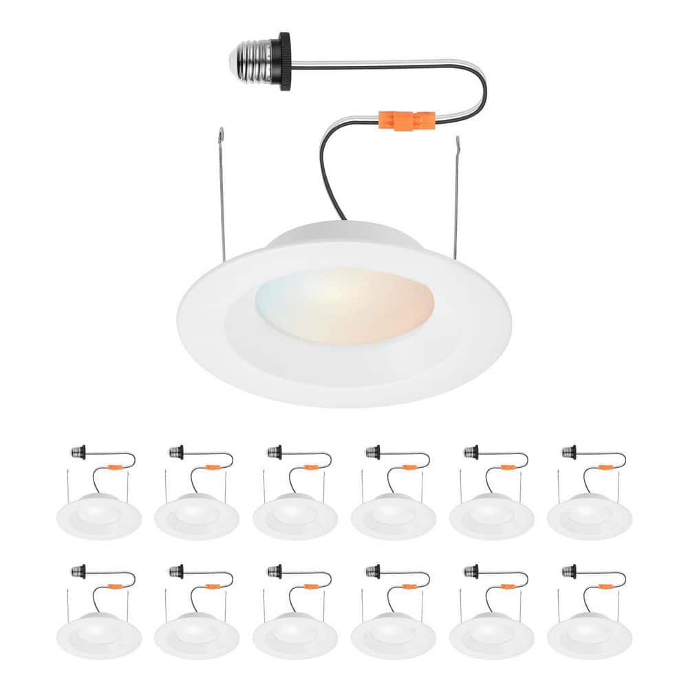 Globe 5/6 in. Builder LED Retrofit Trim, Dimmable, 12-Pack