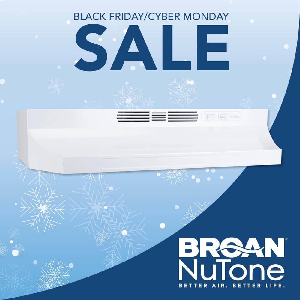 Broan RL6200 Series 30 in. Ductless Under Cabinet Range Hood with Light in White
