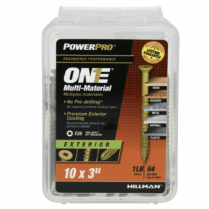 Power Pro #10 x 3 in. Multi-Material Flat Head Screws, Bronze, 64-Pack