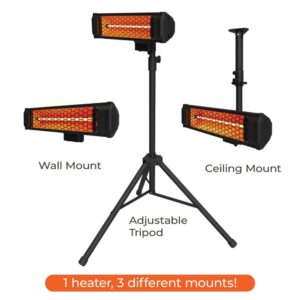 Heat Storm Tradesman 1500W Outdoor Infrared Heater w Tripod Wall & Ceiling Mount