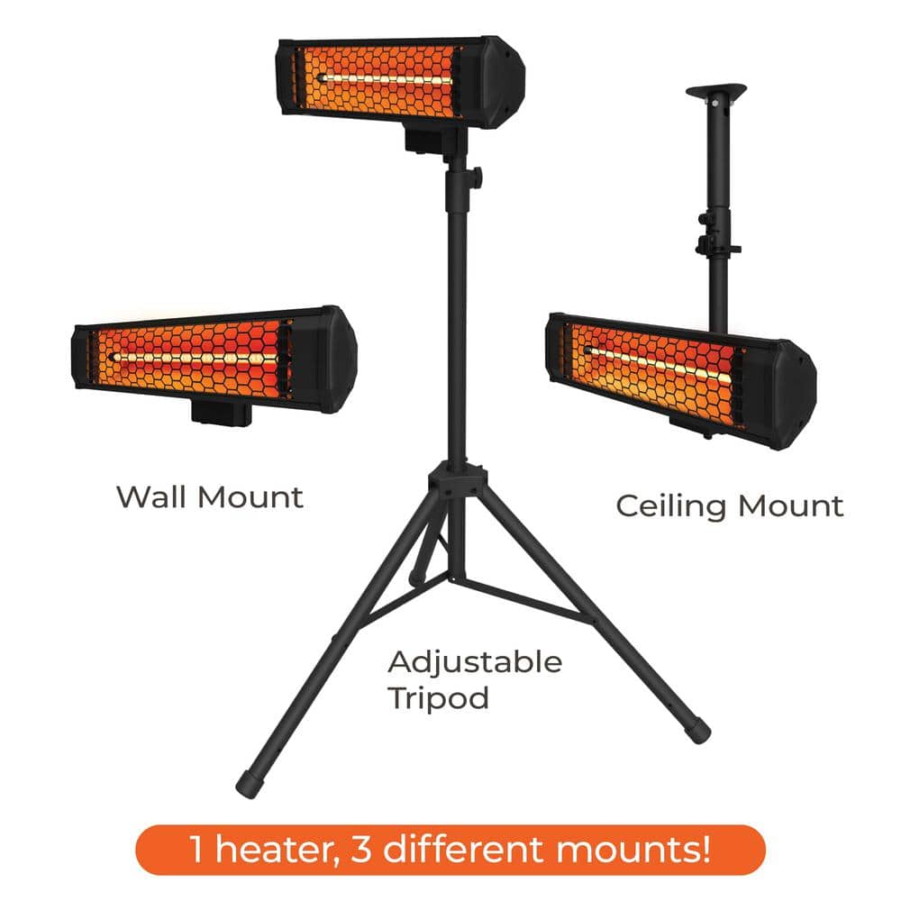 Heat Storm Tradesman 1500W Outdoor Infrared Heater w Tripod Wall & Ceiling Mount