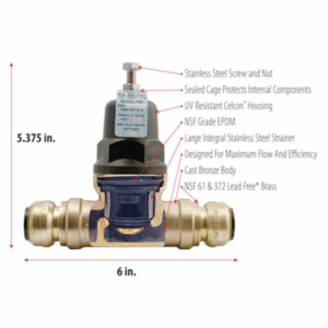 Apollo 3/4 in. Bronze 36ELF Push-to-Connect Water Pressure Regulator