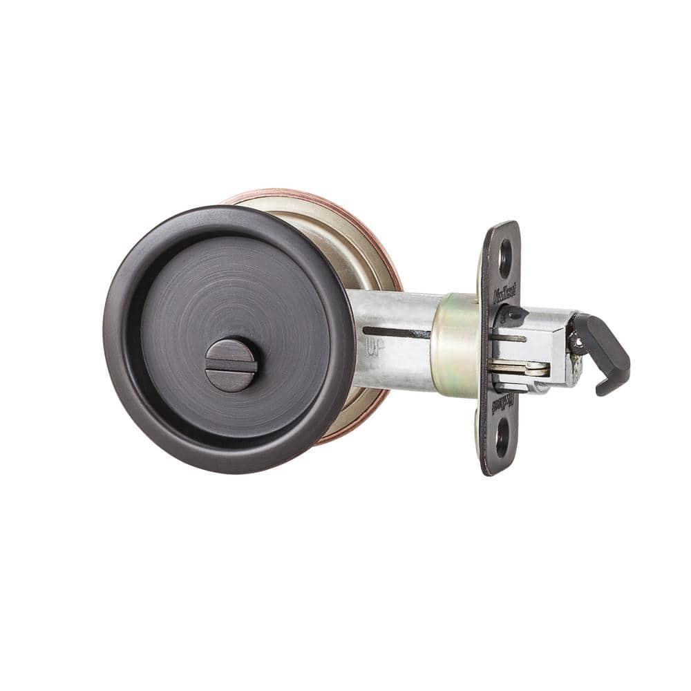 Kwikset 335 Privacy Venetian Bronze Round Pocket Door Lock